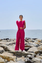 Fuschia Ruffle Top